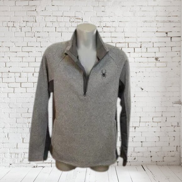 Spyder Outbound Quarter Zip Pull-over Sweater SZ LG - Picture 2 of 4